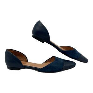 J. Jill Blue Leather and Suede Pointed Toe Flats | Versatile Seasonal Wear